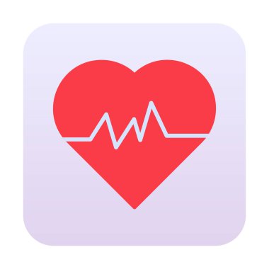 kalp atışı ikonu, vektör illüstrasyonu 