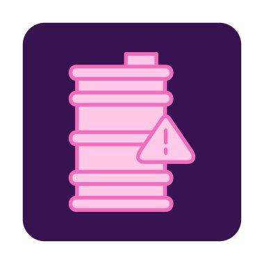 Tehlike işareti ve namlu simgesi, vektör illüstrasyonu 