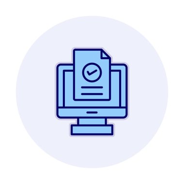 Bilgisayar ekranında web sitesi kayıt simgesi, vektör illüstrasyonu basit tasarım