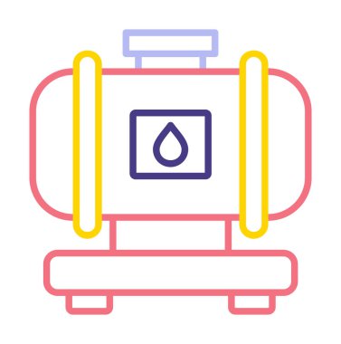 Fabrika tankı simgesi, vektör illüstrasyonu