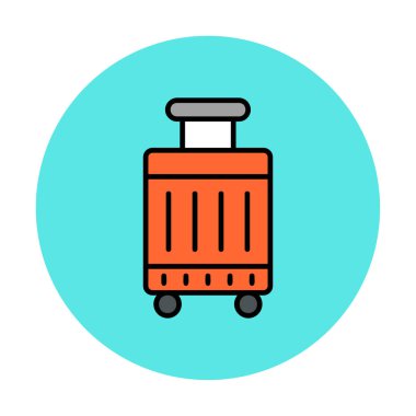 bavul ikonu vektör illüstrasyonu 