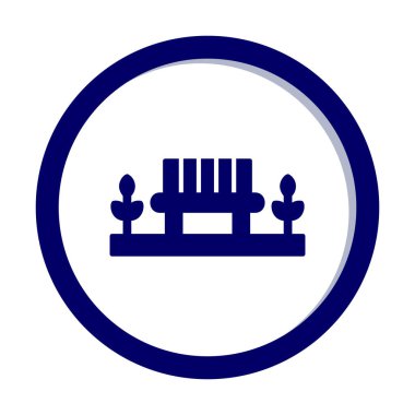 Park bankının ikonu. Düz renk tasarımı. vektör illüstrasyonu