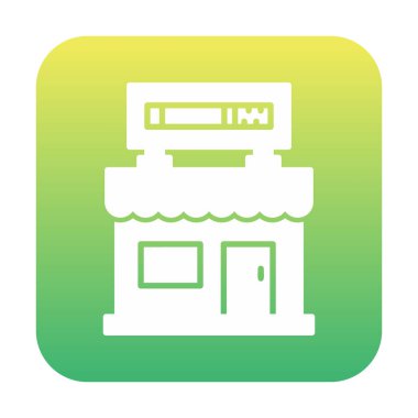 dükkan simgesi, vektör illüstrasyonu basit tasarım