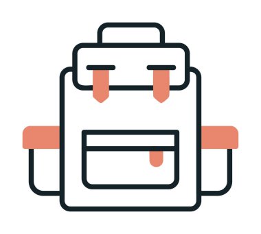 Sırt çantası ikon vektörü. Okul sırt çantası tabelası. izole edilmiş sınır sembolü çizimi