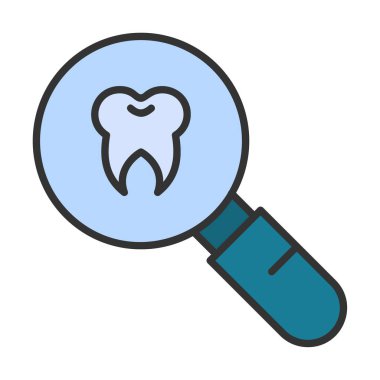 Diş kontrolü vektörü düz renk simgesi            