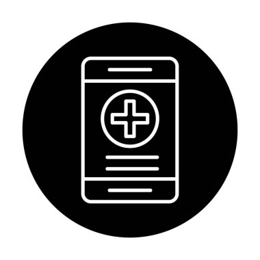 Çevrimiçi Sağlık Sigortası ikonu vektör illüstrasyonu