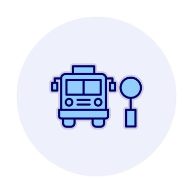 Otobüs Durağı vektör düz simgesi simgesi