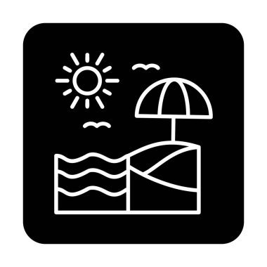 Yaz plaj ikonunun vektör illüstrasyonu 