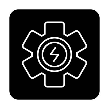 dişli simgesi tasarımı, Enerji yenilenebilir enerji arzı ve sürdürülebilir tema vektörü illüstrasyonu