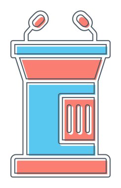 hoparlör kürsü simgesi vektör illüstrasyonu                         