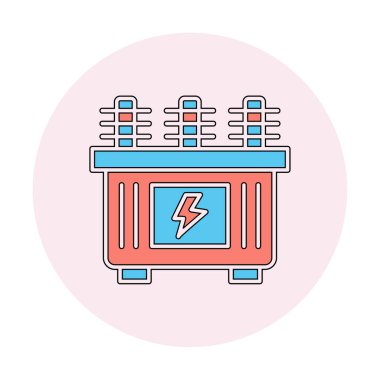 Batarya güç ikonu vektör illüstrasyonu. Dönüştürücü                         