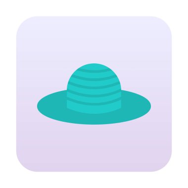 Güneş Şapkası simgesinin vektör illüstrasyonu 