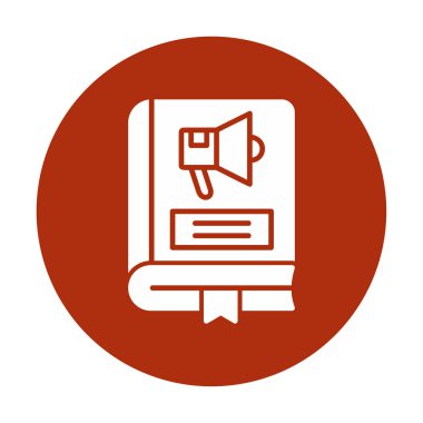 Pazarlama Kitabı simgesi, vektör illüstrasyonu