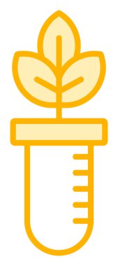 Test tüpü simgesine bitki, vektör illüstrasyonuName 