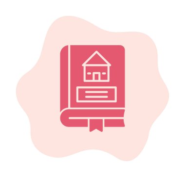 Mimarlık Kitabı düz simgesi, vektör illüstrasyonu 