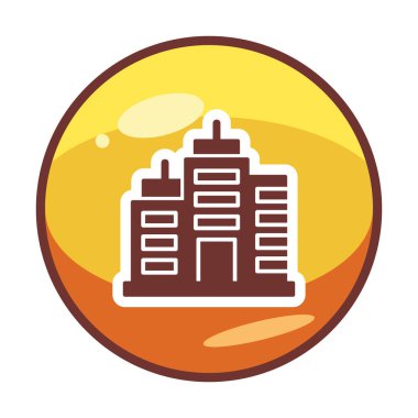 Şehir binası simgesi, vektör illüstrasyonu basit tasarım