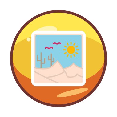 Çöl manzarası ikonu vektör illüstrasyon tasarımı