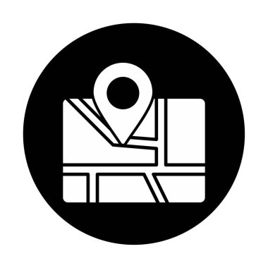 Konum iğnesi, vektör illüstrasyonlu harita simgesi