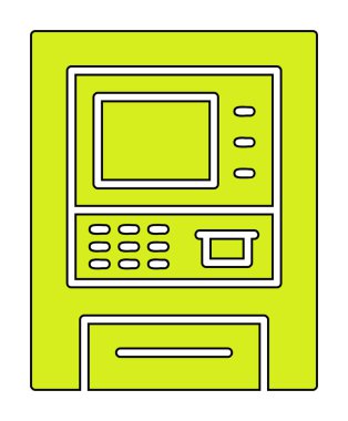 atm simge vektör illüstrasyonu 