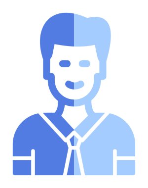 Düz Yönetici satırı simgesi. Kravatlı adam. 