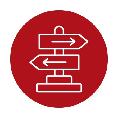 Yön düz simge, vektör illüstrasyonu