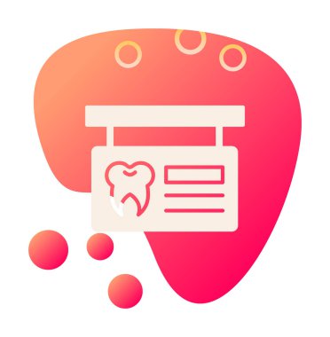 Diş Kliniği İmza Panosu Web simgesi, vektör illüstrasyonu