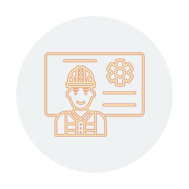 Mimar, sunum simgesi vektör illüstrasyonu yapıyor 