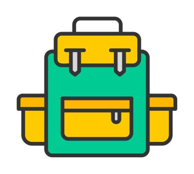 Sırt çantası ikon vektörü. Okul sırt çantası tabelası. izole edilmiş sınır sembolü çizimi