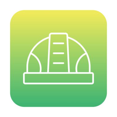 İnşaat Miğferi. İnşaat endüstrisi simgesi ana hatlarıyla doldurulmuş                    