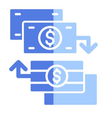 para değişimi simgesi, vektör illüstrasyonu 