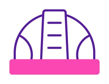 İnşaat Miğferi. İnşaat endüstrisi simgesi ana hatlarıyla doldurulmuş                    