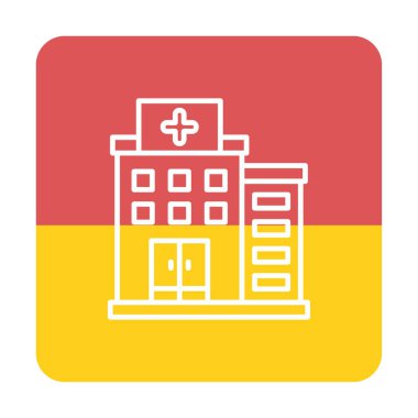 Hastane simgesi, vektör illüstrasyonu