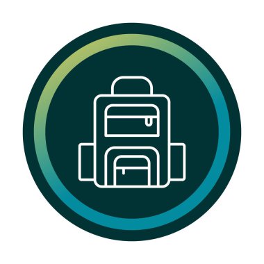 Sırt çantası ikon vektörü. Okul sırt çantası tabelası. izole edilmiş sınır sembolü çizimi