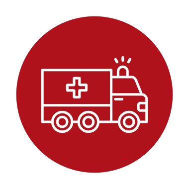 Basit düz ambülans araba resmi  