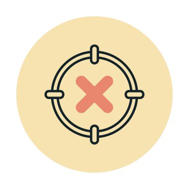  Çember simgesinde konsantrasyon ya da çapraz çizgi yok, vektör illüstrasyonu 