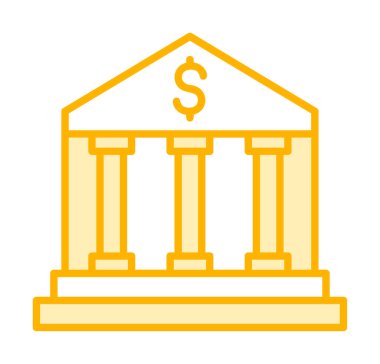 Banka simgesi, vektör illüstrasyonu 