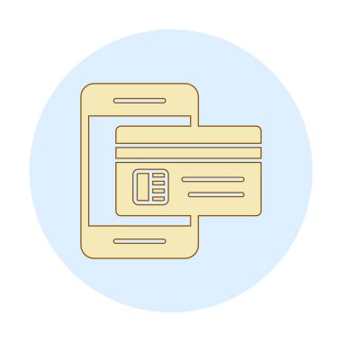 Basit Çevrimiçi Ödeme simgesi, vektör illüstrasyonu