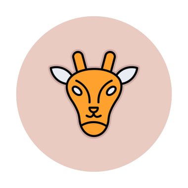 Zürafa baş web simgesi, vektör illüstrasyonu 