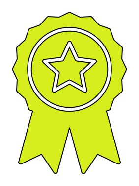 düz rozet vektör düz çizgi simgesi