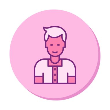 Avatar man simgesi, vektör illüstrasyonu  