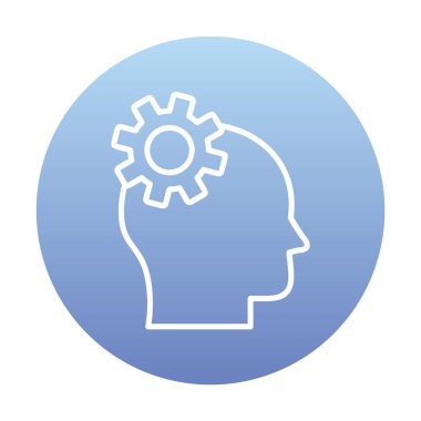 Düşünen baş simgesi, vektör çizimi basit tasarım