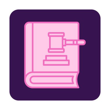 Hukuk kitabı ve tokmak. Web simgesi basit illüstrasyon 