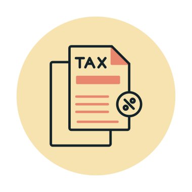 Basit Vergi İndirimi simgesi, vektör illüstrasyonu