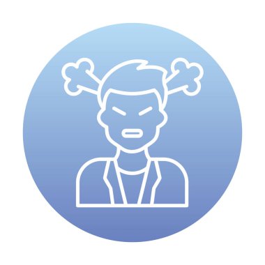 kızgın kişi simgesi, vektör illüstrasyonu basit tasarım