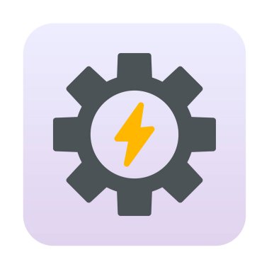 ışıklandırma cıvata simgesi iç dişli, vektör illüstrasyon basit tasarım