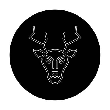 Geyik. Web simgesi basit illüstrasyon