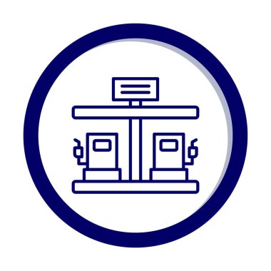 Modern Yakıt İstasyonu simgesinin vektör çizimi                  