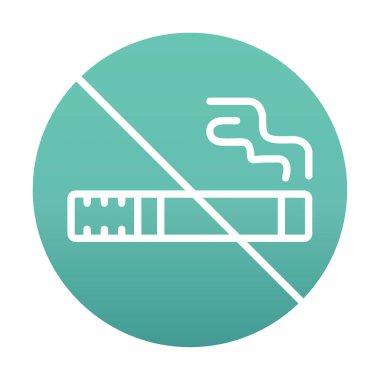 Basit Sigara İçilmez alanı simgesi, vektör illüstrasyonu