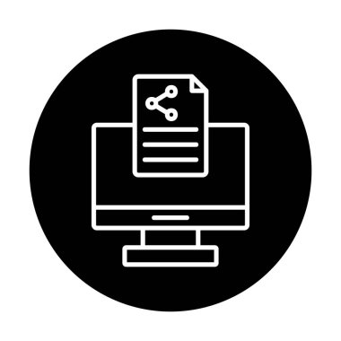 Simge vektör çizimi paylaşım dizaynlı bilgisayar