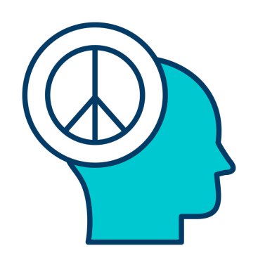 kafa simgesi barış sembolü, vektör illüstrasyonu basit tasarım